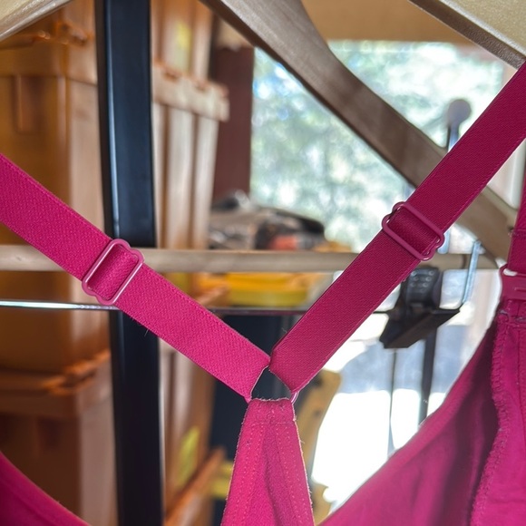 Bamboobies Yoga Nursing Bra Fuchsia Size XL - Picture 9 of 11